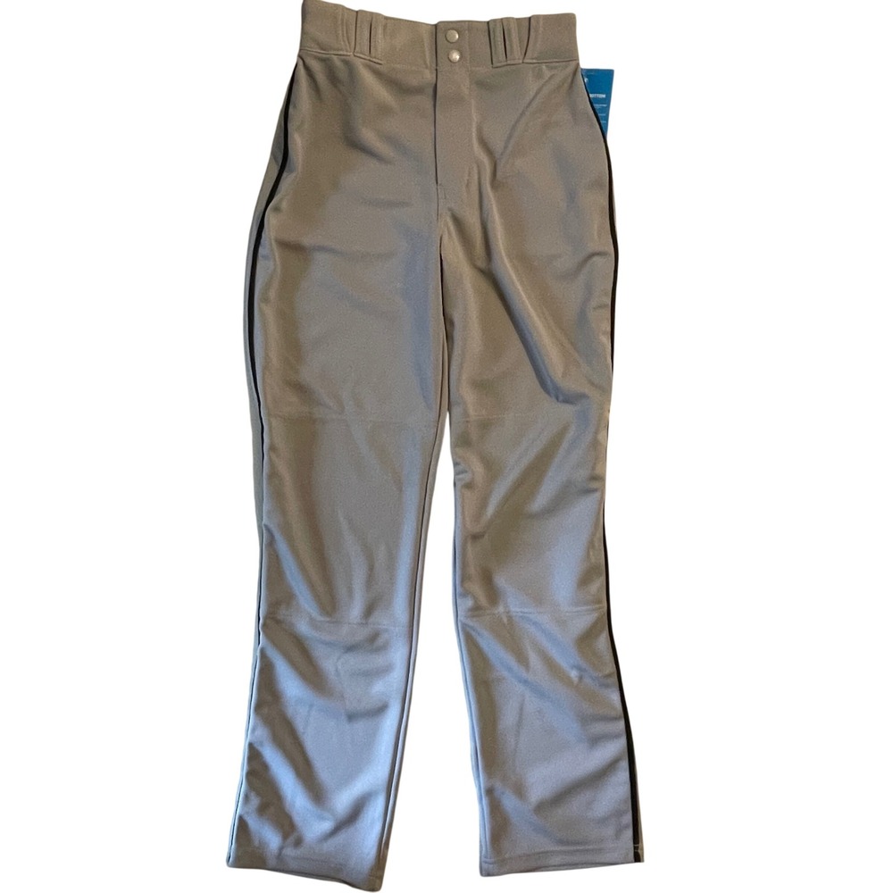 Champro Adult Size Small MVP Open Bottom Baseball Pants Grey Black Piping New